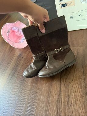 Janie and Jack Brown Leather & Suede Mid-Calf Boots